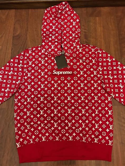 lv print supreme|supreme x Louis Vuitton sweatshirt.